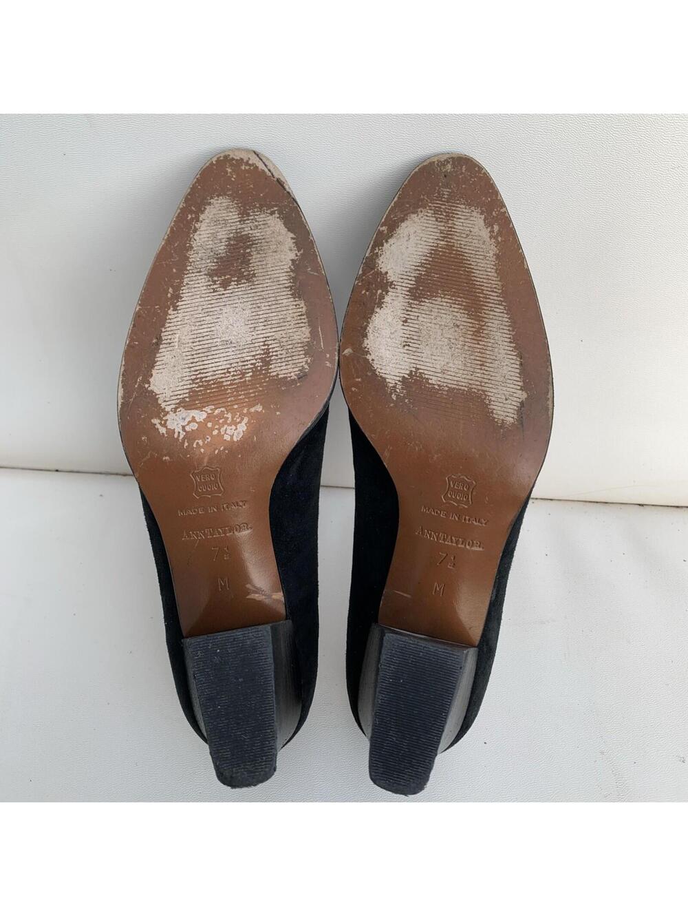 Vintage Ann Taylor Black Shoes Pumps Heels Sz 7.5 Womens True to size - Picture 9 of 11